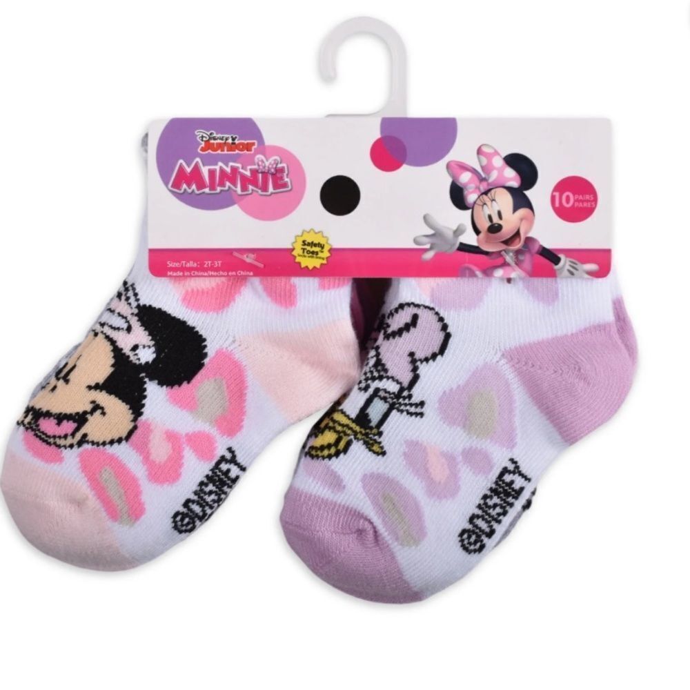 DISNEY JUNIOR MINNIE TODDLER ANKLE SOCKS - Picture 2 of 4